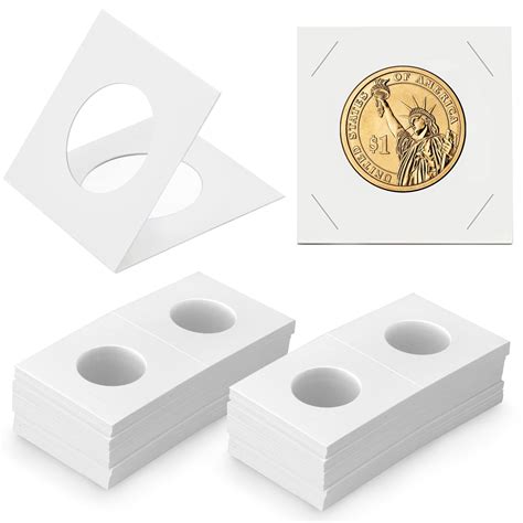 TSV 100pcs Cardboard Coin Holders, 2 x 2" Coins Flips, Currency Holders ...