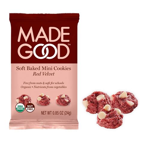 Buy MadeGood Soft Baked Red Velvet Mini Cookies, 5 Packages (4.25 oz ...