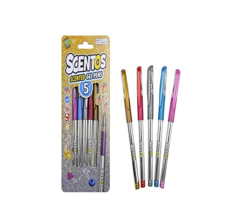 Scentos 5 Metallic Gel Pens, 3Y+