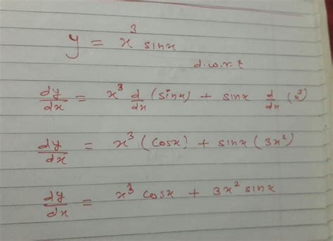 Differentiate w.r.t.x (1)x cube sin x - Brainly.in