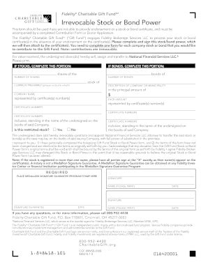 Fillable Online fidelitycharitable Giving Account Irrevocable Stock or ...