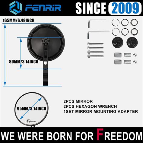FENRIR Motorcycle Bar End Mirror with Adapter For India | Ubuy