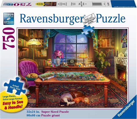Ravensburger 16444 Cozy Series: Puzzler's Place 750 Piece Large Format ...