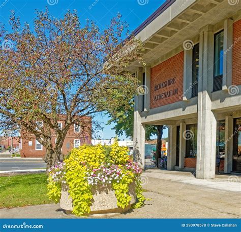 Berkshire Athenaeum or Library Entrance in Early Fall Pittsfield ...