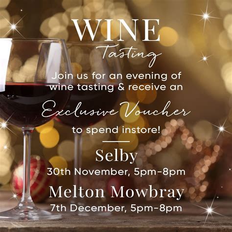 Wine Tasting & Christmas Shopping Evening - Melton Mowbray Store, R&R ...