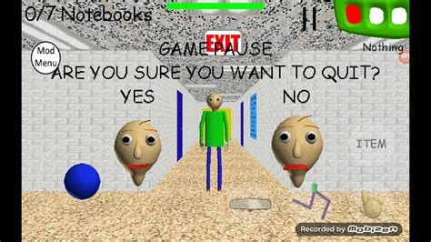 Image result for Baldi Basics Remastered Mod Menu
