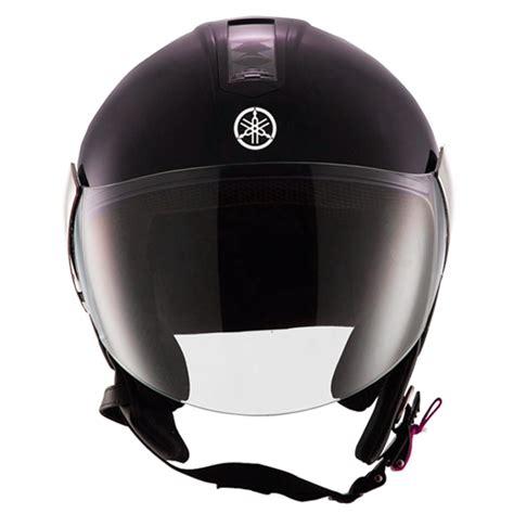 Yamaha Motor YR3 Polycarbonate Half Face Helmet (Size S, Black Silver ...