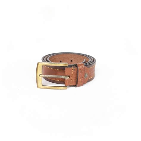 Woops Brand Mens Casual Leather Belt 227 (Tan) :: RAJASHOES