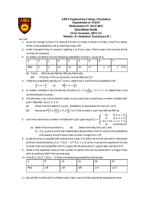 Statistics Techniques Practice Problems - BAS-403 (2021-22) - Studocu