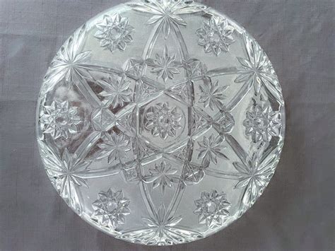 Crystal Cut Glass Serving Platter "star of David" Made by Anchor ...