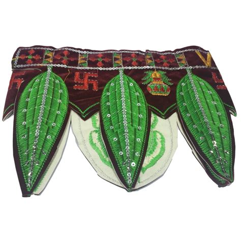 Ganesh Printed Mango Leaf Welcome Velvet Thoran 8 inches – Sri Prarthana