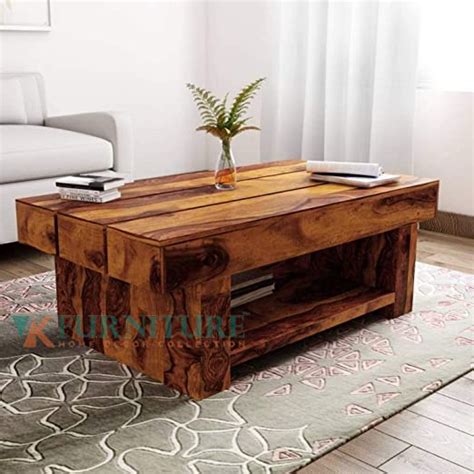 VK Furniture Sheesham Wood Rectangle Coffee Table for Living Room ...