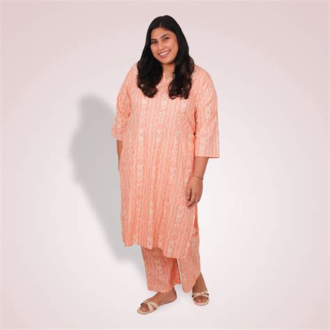 Peach Floral Co-ord Set – Rozire