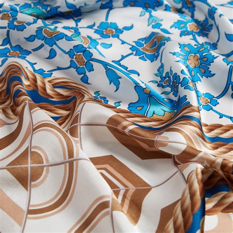 Rope Baby Blue Satin Silk Scarf Model 05 | Ipekevi