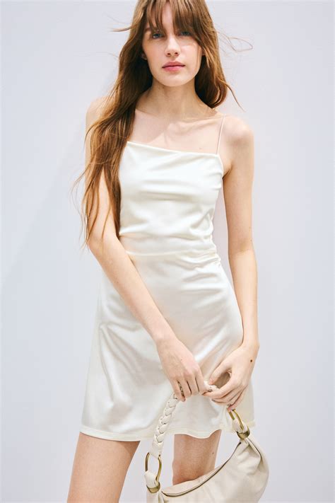 Draped slip dress - Cream - Ladies | H&M IN