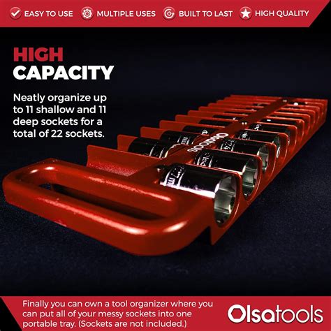 OlsaTools Olsa Tools Magnetic Portable Socket Organizer Tray - India | Ubuy