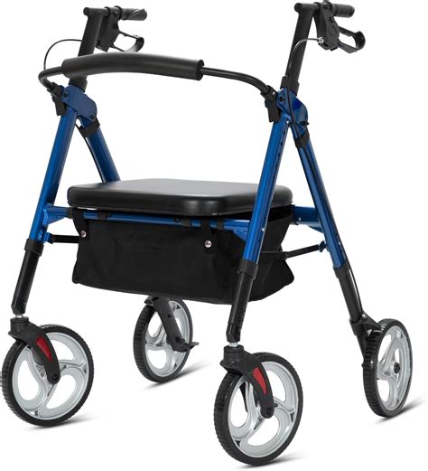 Amazon.com: ELENKER Heavy Duty Rollator Walker with Extra Wide Padded Seat and Backrest ...