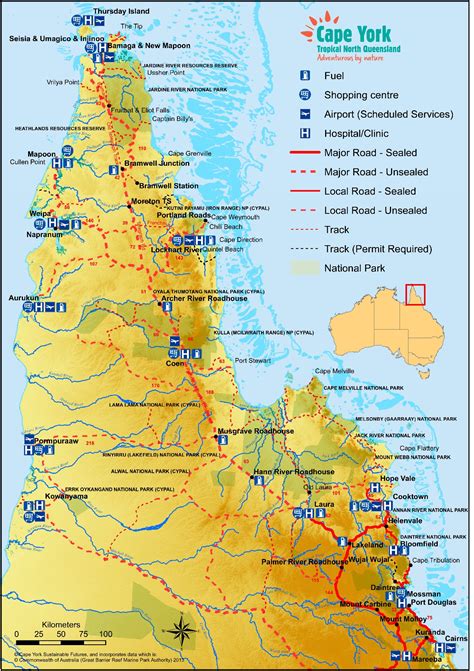 Map Of Cape York Peninsula Australia