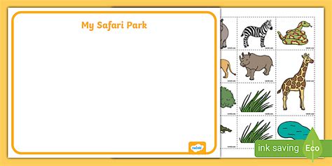 Safari Park Map Cut and Stick Activity