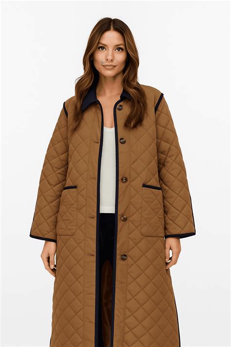Elegant Quilted Long Coat | Emily by Vero Moda – Boutique Mystik