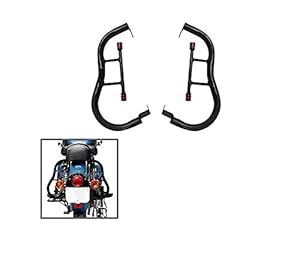 AUTONEST Rear 2 Rods Bike Safety Leg Crash Guard (Black) for Royal ...