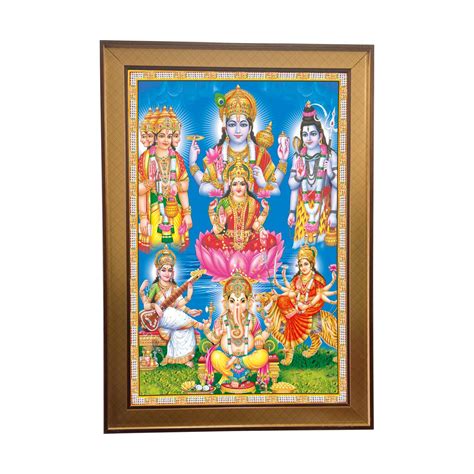 SHASWAT ART Brahmma Visnu Mahesh laxmi ganesh saraswati Photo for Pooja ...