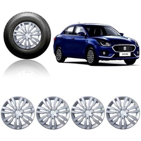 Cranzo Car Wheel Cap Silver Set of 4 Pieces For Maruti Suzuki Swift ...
