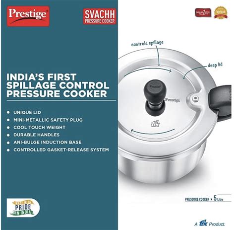 Prestige Svachh Aluminium Outer Lid Pressure Cooker, With Spillage Con ...