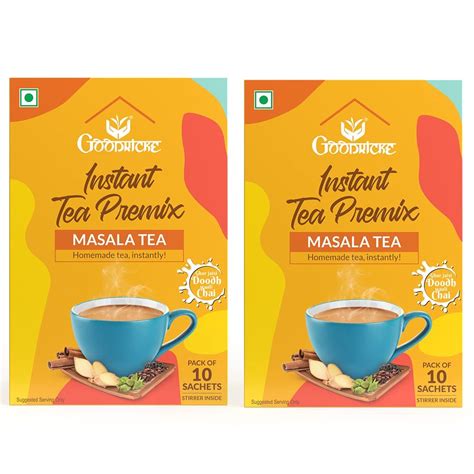 GOODRICKE Instant Premix Tea Masala Flavor - 10 Sachets, (Pack Of 2 ...