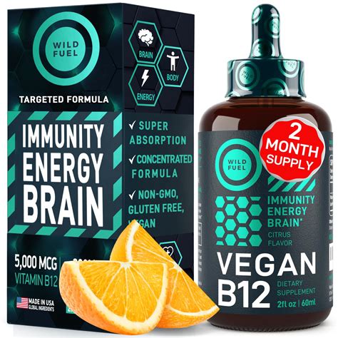 Buy Vegan B12 Liquid Drops - Fast-Acting 60 x 5000mcg Methylcobalamin ...