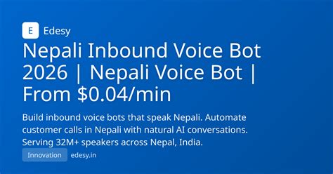 Nepali Inbound Voice Bot 2026 | Nepali Voice Bot | From $0.04/min ...