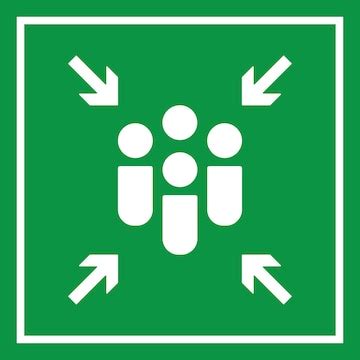 비상 대피 집결지 표지판 | 프리미엄 벡터