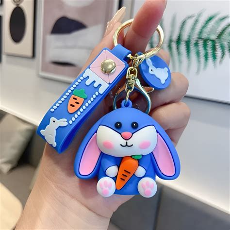Buy Cute Bunny With Carrot 3D Keychain Online | Tinyminymo