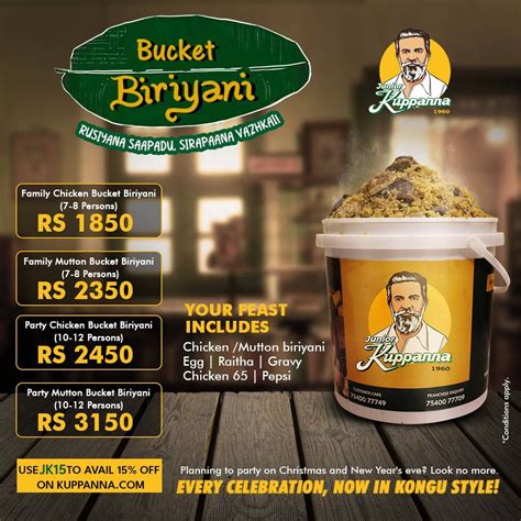 Menu at Junior Kuppanna - Pallavaram, Chennai