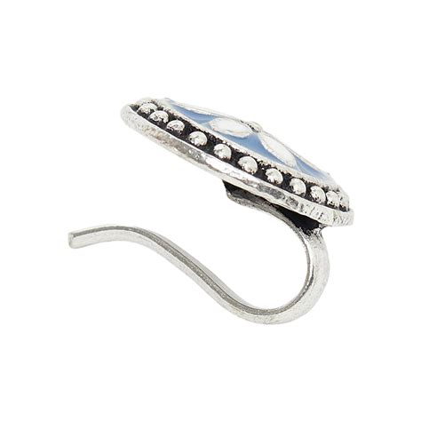 Statement Nose Pin with Blue Enamel – VOYLLA