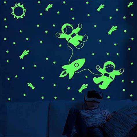 DreamKraft Glow Wall Sticker Starry Night Design (Vinyl ,Neon, 30cm x ...
