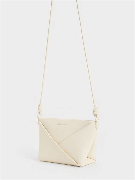 Cream Midori Geometric Crossbody Bag - Cream - Bags - CHARLES & KEITH IN