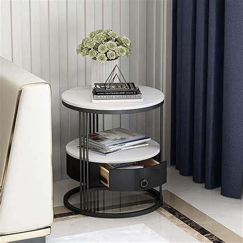 A I Craft End Table, Metal Nightstand, Coffee Round Table, Sofa Side ...