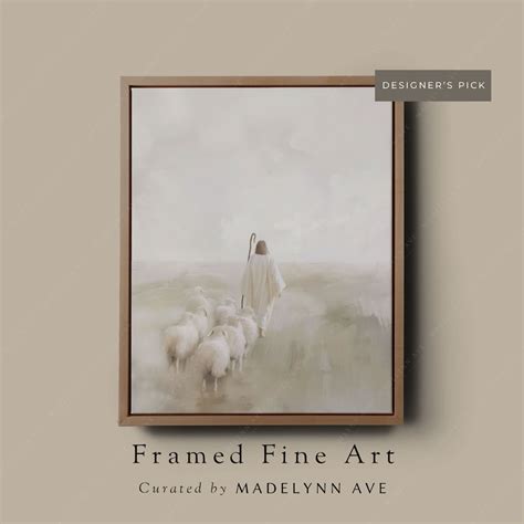 Minimalist Christian Framed Art Print, Neutral Jesus Wall Art for ...