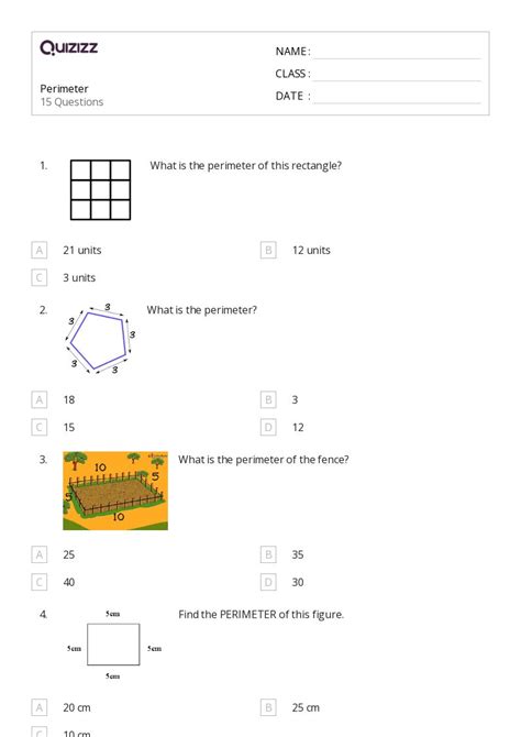 50+ Perimeter of a Rectangle worksheets for 1st Class on Quizizz | Free ...