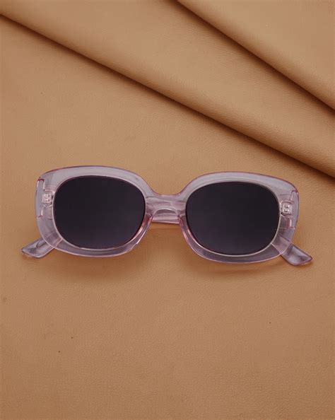 Peach Toned with Black Polarized Lens Oval Sunglasses – Carlton London ...