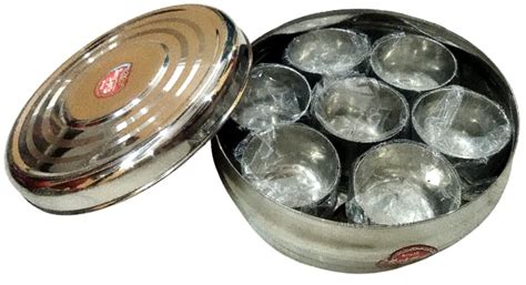 Buy PRAGUN Spice Box Stainless Steel | Masala Box for Kitchen Steel ...