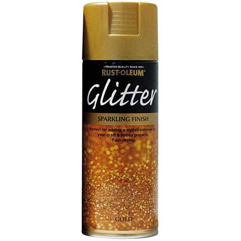 Rust-Oleum Glitter Spray Paint Gold 400ml. | B&M stores