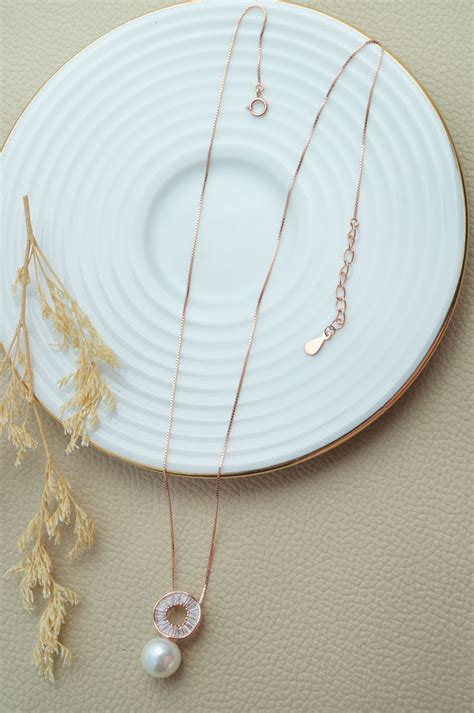 Buy Baguetty Glam With Pearl Rose Gold Plated Sterling Silver Chain ...