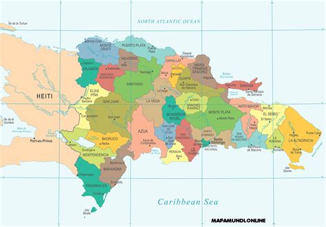 Mapa de la República Dominicana Mapa Físico, Geográfico, Político ...