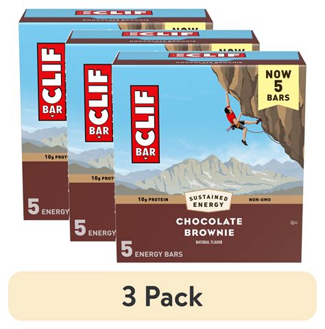 (3 pack) CLIF BAR Chocolate Brownie Flavor Energy Bars, Plant Based ...