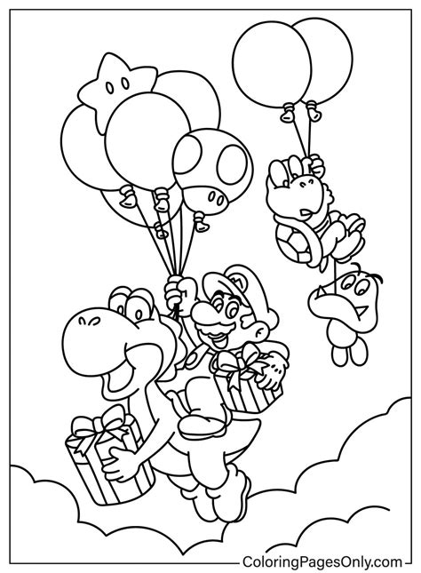 Yoshi And Bowser Coloring Page