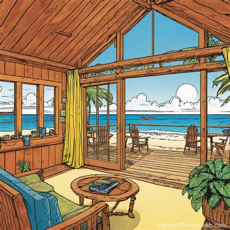 Beach Cabin Interior | Stable Diffusion Online