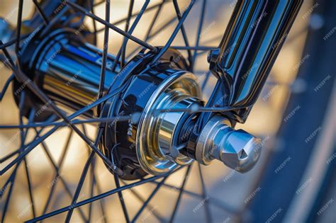 Closeup of spinning bike wheel hub and spokes | Premium AI-generated image