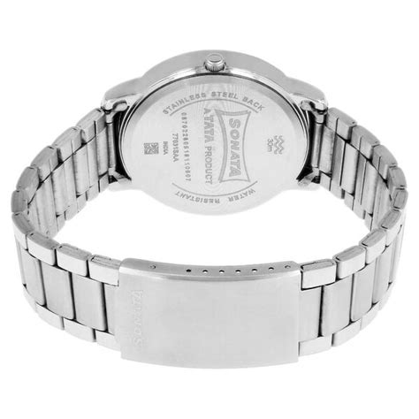Buy Online Sonata Quartz Analog with Day and Date Silver Dial Stainless ...